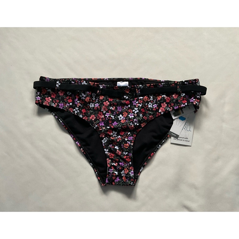 Time And Tru Women's Bikini Bottoms Belted Low Rise Swimwear Hipster Size XL‎